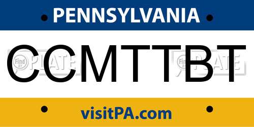 CCMTTBT Pennsylvania License Plate