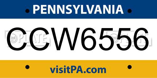 CCW6556 Pennsylvania License Plate