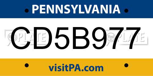 CD5B977 Pennsylvania License Plate