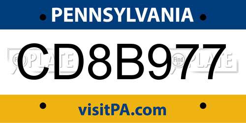 CD8B977 Pennsylvania License Plate