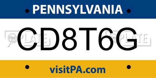 CD8T6G Pennsylvania License Plate