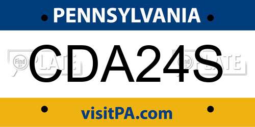 CDA24S Pennsylvania License Plate