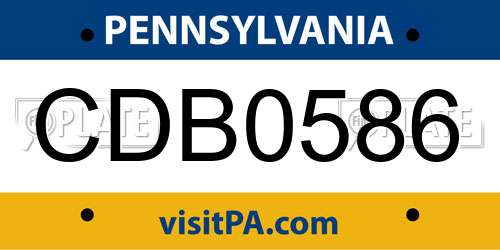 CDB0586 Pennsylvania License Plate