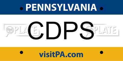 CDPS Pennsylvania License Plate