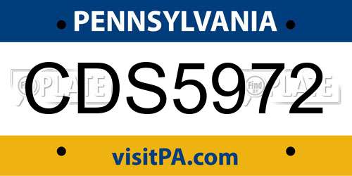 CDS5972 Pennsylvania License Plate