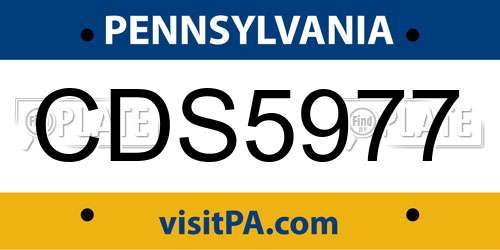 CDS5977 Pennsylvania License Plate