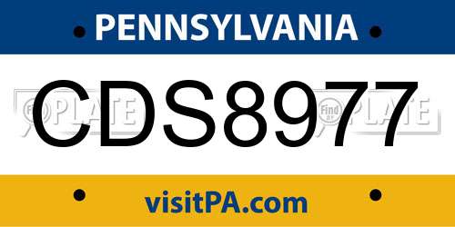 CDS8977 Pennsylvania License Plate