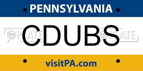 CDUBS Pennsylvania License Plate