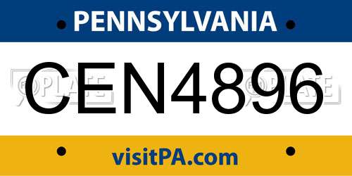 CEN4896 Pennsylvania License Plate