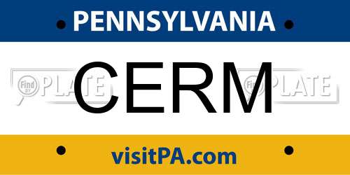 CERM Pennsylvania License Plate