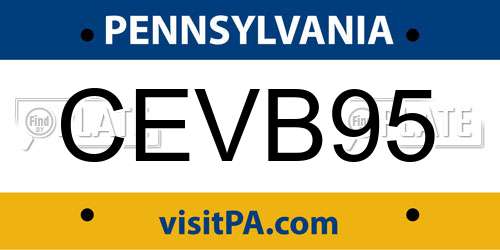 CEVB95 Pennsylvania License Plate