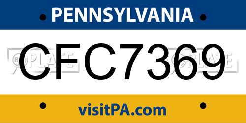 CFC7369 Pennsylvania License Plate