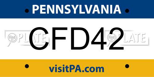 CFD42 Pennsylvania License Plate