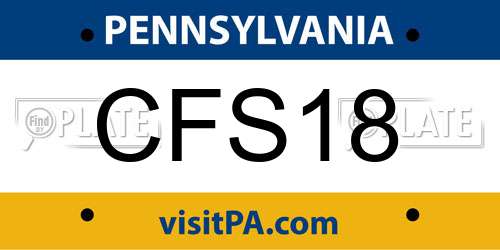 CFS18 Pennsylvania License Plate