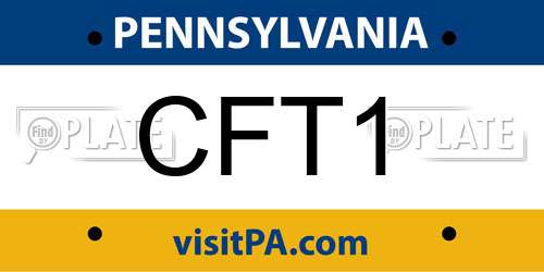 CFT1 Pennsylvania License Plate