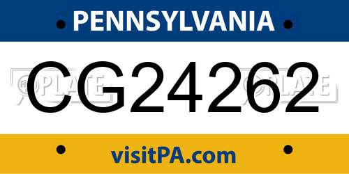 CG24262 Pennsylvania License Plate