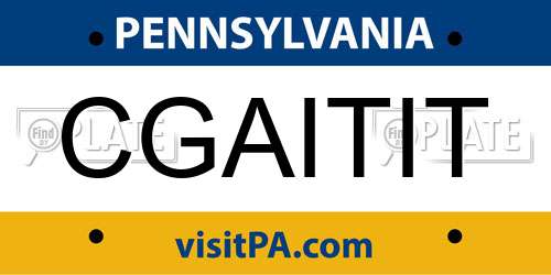 CGAITIT Pennsylvania License Plate