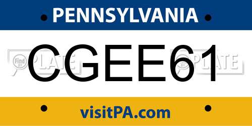 CGEE61 Pennsylvania License Plate