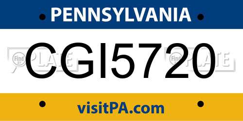 CGI5720 Pennsylvania License Plate