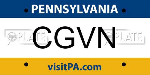 CGVN Pennsylvania License Plate