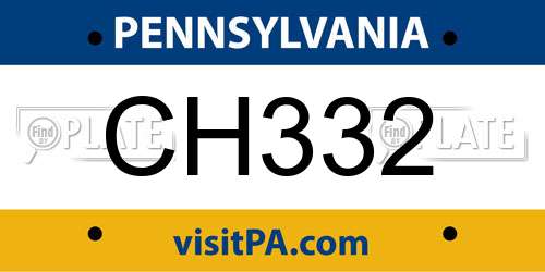 CH332 Pennsylvania License Plate