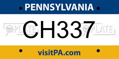 CH337 Pennsylvania License Plate