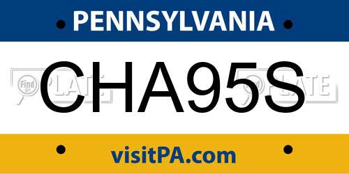 CHA95S Pennsylvania License Plate