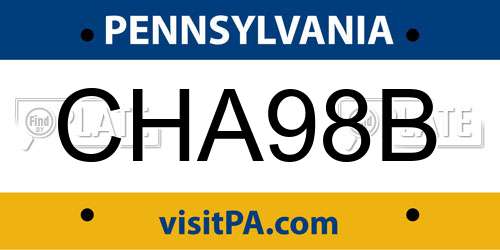 CHA98B Pennsylvania License Plate
