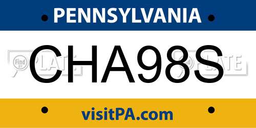CHA98S Pennsylvania License Plate