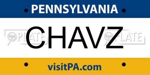 CHAVZ Pennsylvania License Plate