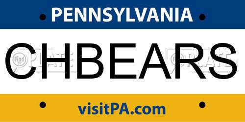 CHBEARS Pennsylvania License Plate