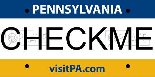 CHECKME Pennsylvania License Plate