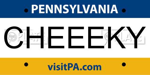 CHEEEKY Pennsylvania License Plate