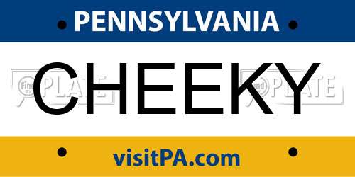 CHEEKY Pennsylvania License Plate