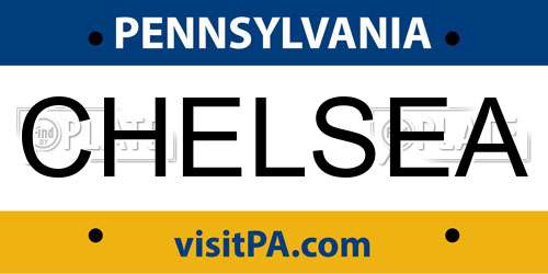 CHELSEA Pennsylvania License Plate