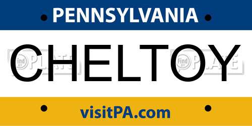 CHELTOY Pennsylvania License Plate