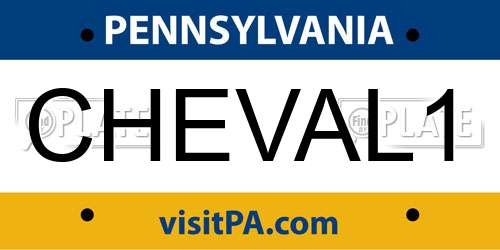 CHEVAL1 Pennsylvania License Plate