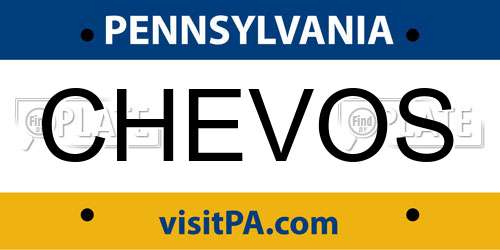 CHEVOS Pennsylvania License Plate