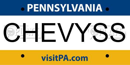 CHEVYSS Pennsylvania License Plate