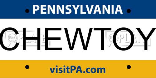 CHEWTOY Pennsylvania License Plate