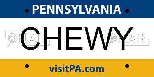 CHEWY Pennsylvania License Plate