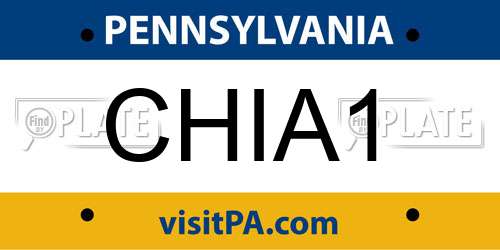 CHIA1 Pennsylvania License Plate