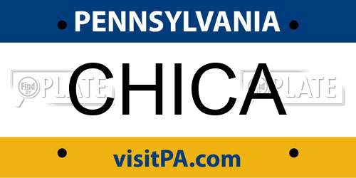 CHICA Pennsylvania License Plate