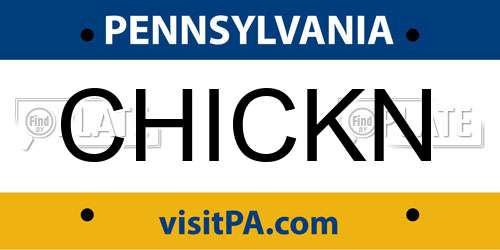 CHICKN Pennsylvania License Plate