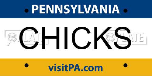 CHICKS Pennsylvania License Plate