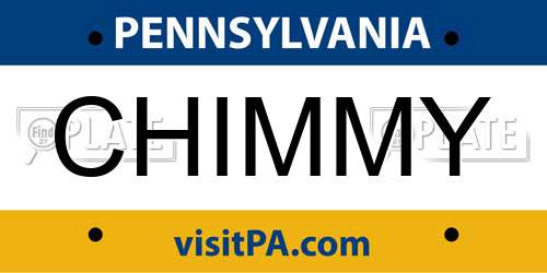 CHIMMY Pennsylvania License Plate