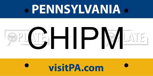 CHIPM Pennsylvania License Plate