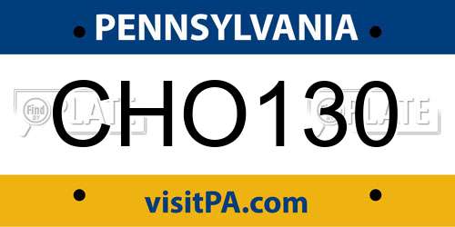 CHO130 Pennsylvania License Plate