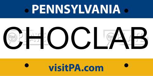 CHOCLAB Pennsylvania License Plate