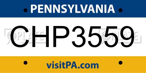 CHP3559 Pennsylvania License Plate